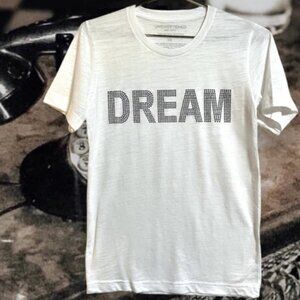 NWT UNSWEETENED NEW YORK Dream Slub Tee White Black Sequins - Small